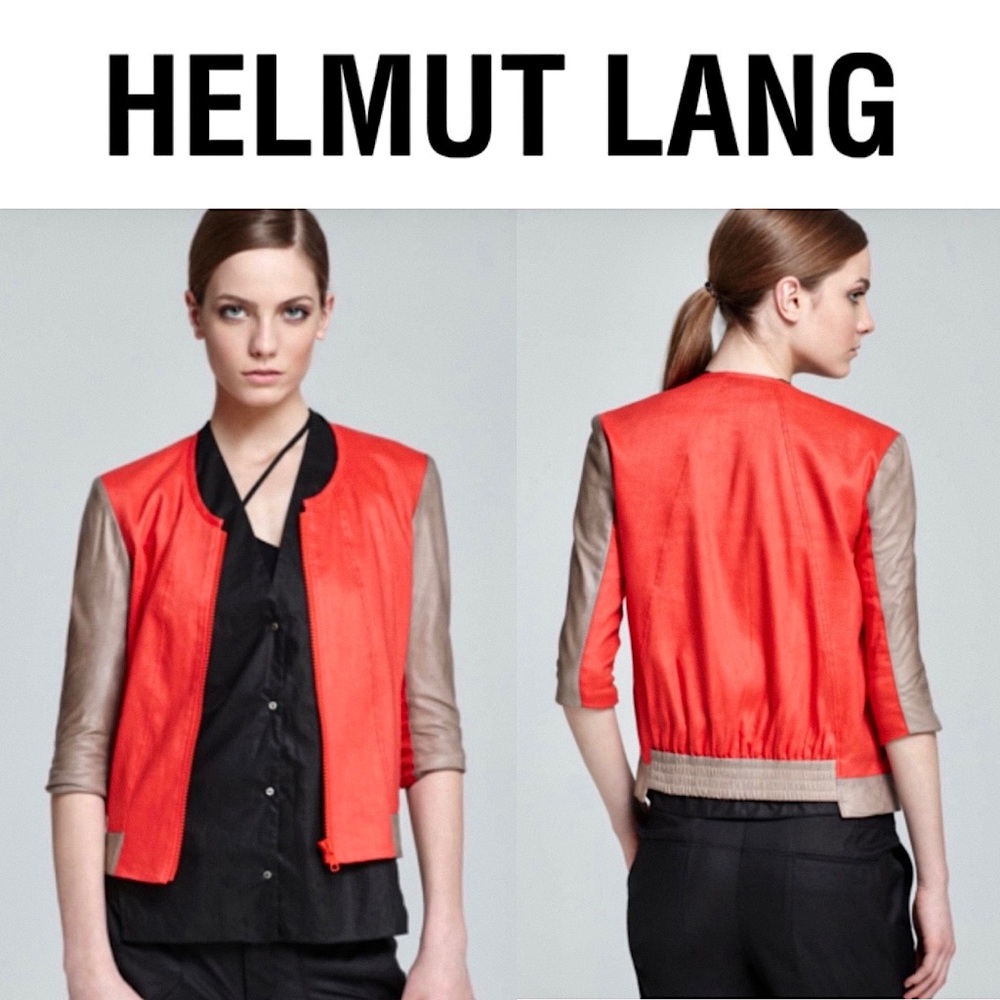 Helmut Lang Coral Linen & Lamb Leather Jacket